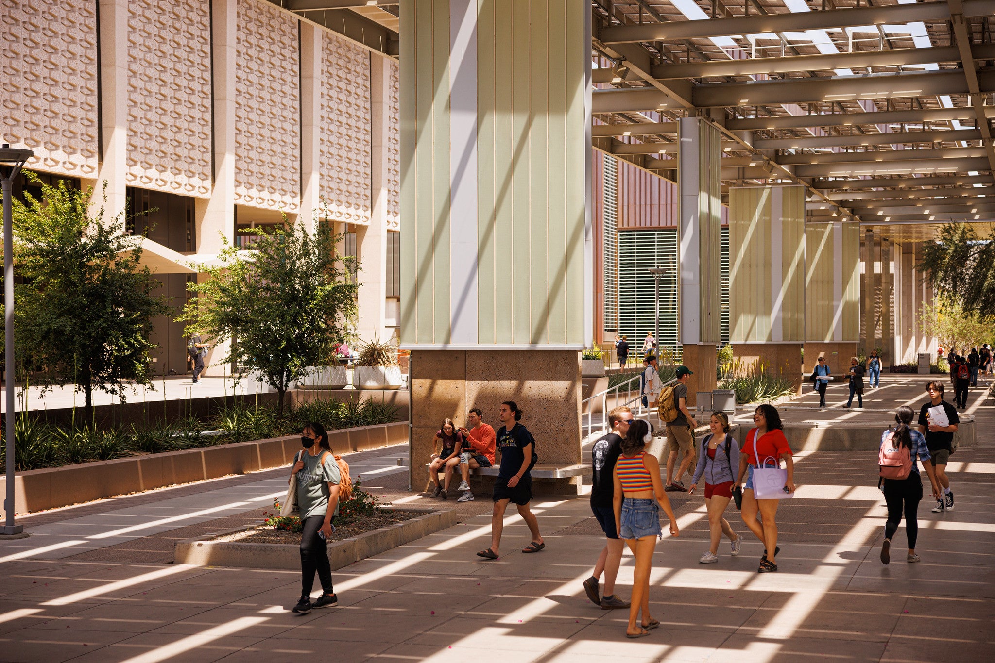 students walking outside at ASU Tempe campus